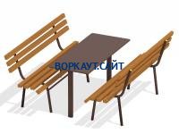 Дачный комплект из 2 лавочек и стола МАФ 1620 в Сыктывкаре Дачный комплект из 2 лавочек и стола МАФ 1620 в Сыктывкаре