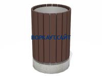 Урна деревянная круглая с бетонным основанием МАФ 1632 в Сыктывкаре Урна деревянная круглая с бетонным основанием МАФ 1632 в Сыктывкаре