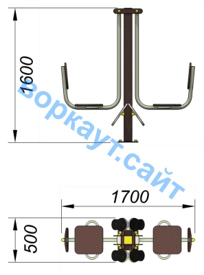 Уличный тренажер "Жим ногами горизонтальный " УТ 003 в Сыктывкаре