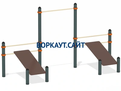 Воркаут с турником и двойной скамьей для пресса ВС-28 в Сыктывкаре