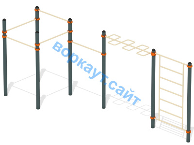 Воркаут турники с шведской стенкой и рукоходом  ВС-21 в Сыктывкаре