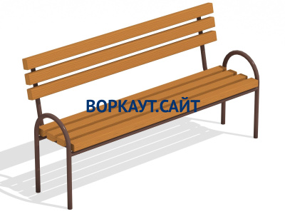 Парковая лавочка со спинкой МАФ 1605 в Сыктывкаре