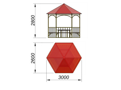 Беседка со столом и лавками МАФ 4121 в Сыктывкаре