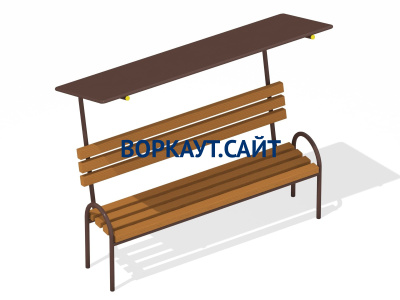 Лавочка под навесом МАФ 1607 в Сыктывкаре