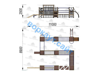 Детский спортивный комплекс Полоса препятствий ДСК 3116 в Сыктывкаре