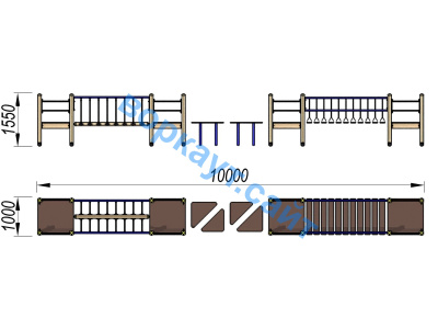 Детский спортивный комплекс Двойной мостик ДСК 3115 в Сыктывкаре