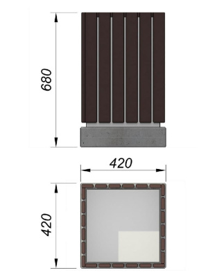 Урна деревянная квадратная с бетонным основанием МАФ 1633 в Сыктывкаре