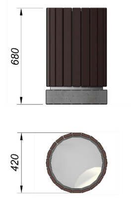 Урна деревянная круглая с бетонным основанием МАФ 1632 в Сыктывкаре