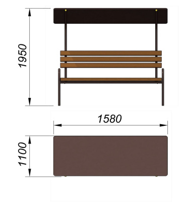 Лавочка под навесом МАФ 1607 в Сыктывкаре