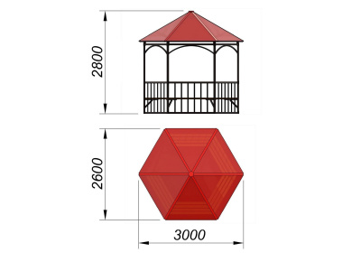 Беседка с лавками и полом МАФ 4122 в Сыктывкаре