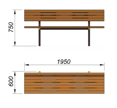 Диван уличный МАФ 1608 в Сыктывкаре