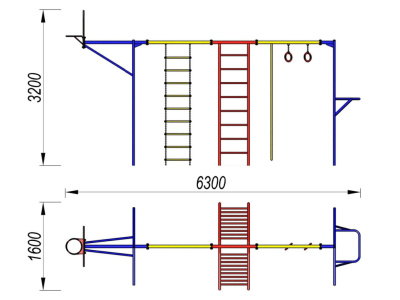 Гимнастический комплекс с баскетбольным щитом МАФ 3001 в Сыктывкаре Гимнастический комплекс с баскетбольным щитом МАФ 3001 в Сыктывкаре